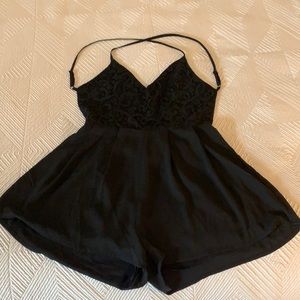 Tobi Black Lace Romper Size M